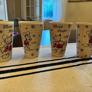 Disney Mickey Mouse Christmas Sketch Book Bamboo Eco Friendly Cups Set Of 4